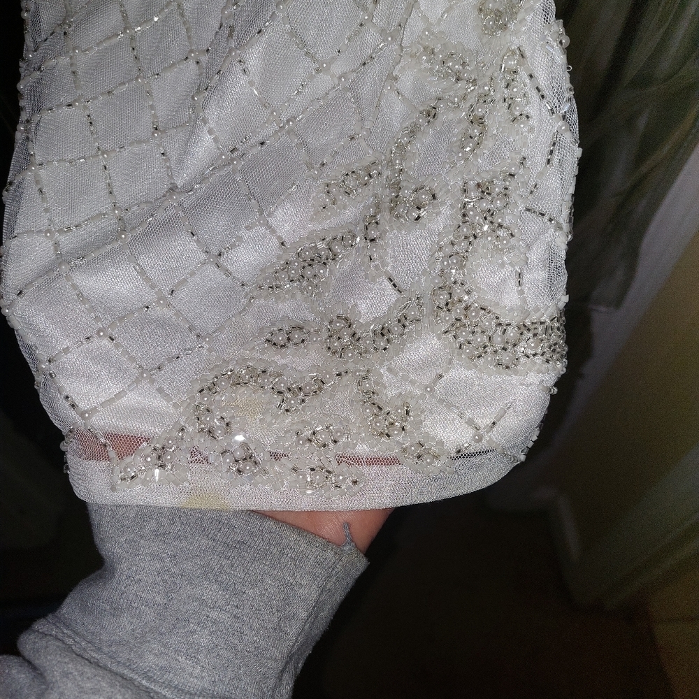 Beautiful Beaded White Couture Dress - Picture 16 of 16